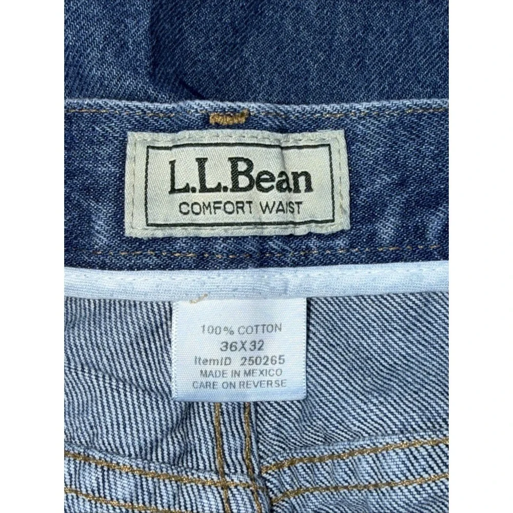 L.L.Bean Comfort Waist Relaxed Fit Men's Jeans Blue Denim Size 36x32